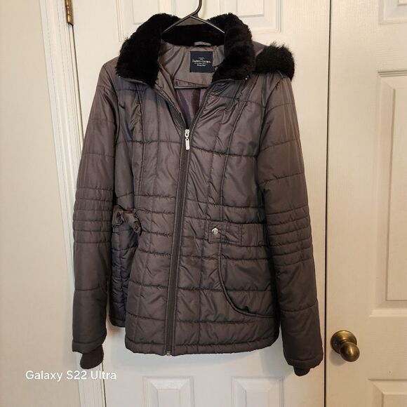 Faded Glory Jackets & Blazers - 🏖 Warm Puffy Faded Glory Gray Grey Zip Up Winter Coat Removable Hood